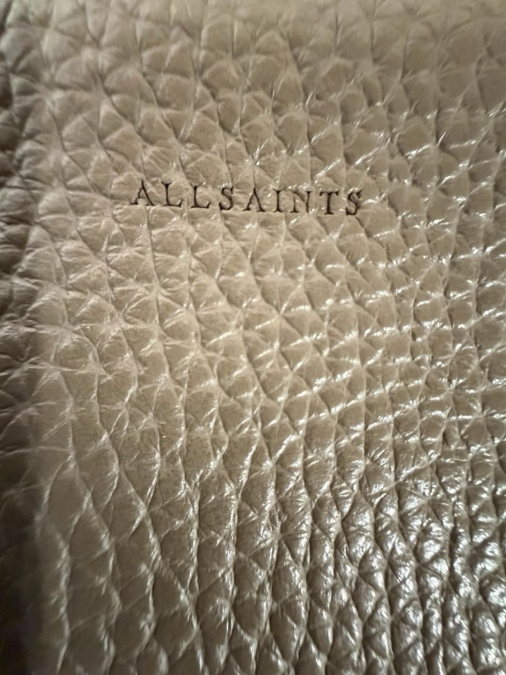 AllSaints Leather Bag Woven Detail Taupe - Picture 9 of 12